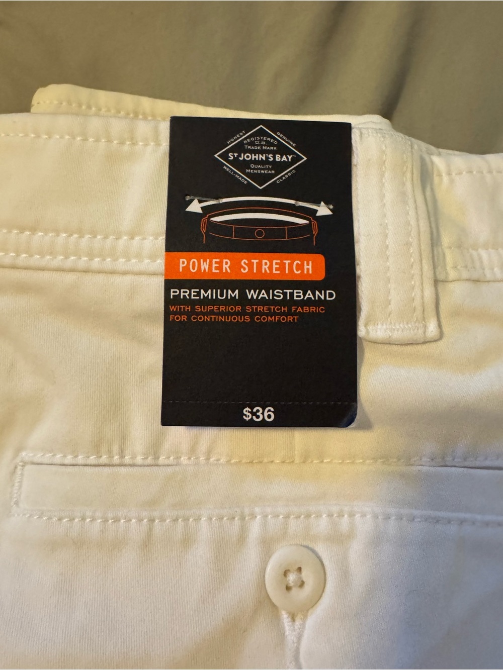 St. John's Bay White Premium Power Stretch Waistband Pants